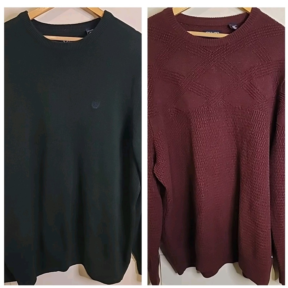 Chaps Men's Cable Knit Sweater Long Sleeve XXL Chunky Heavy NWOT Lot of 2
